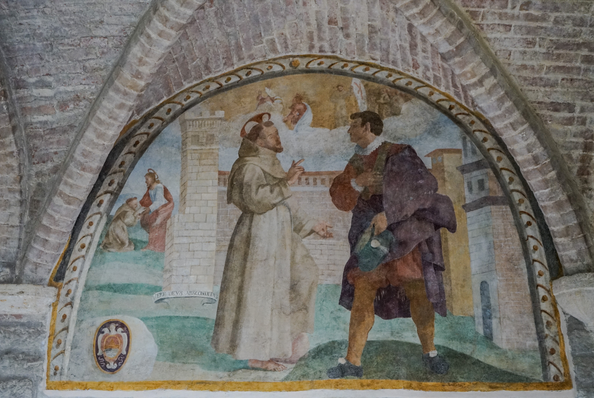 Prima lunetta - La leggenda della celeste milizia: Dio è presente nell'agire di Francesco